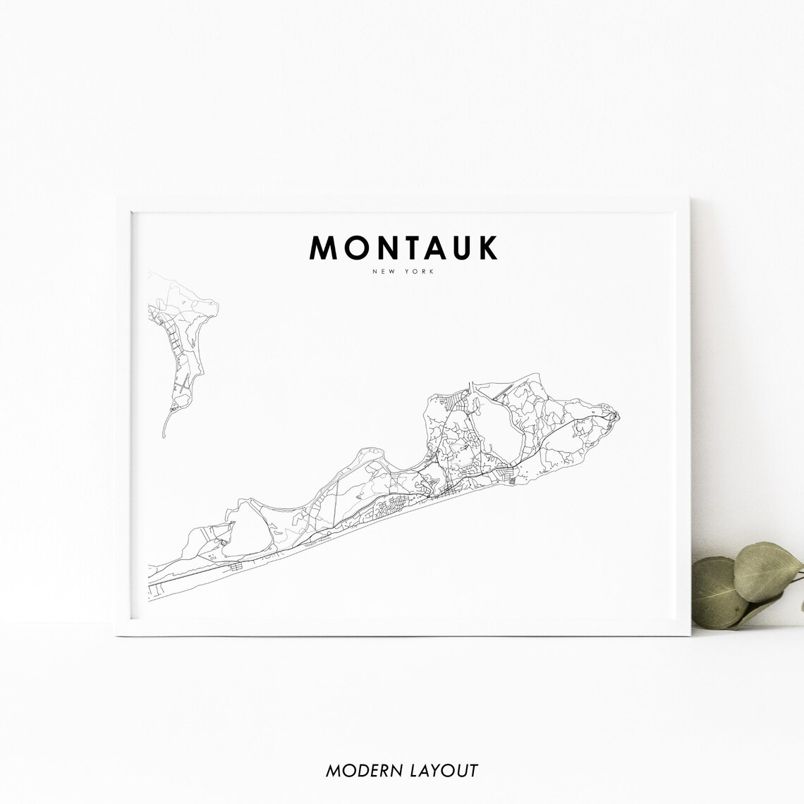 Montauk NY Map Print, New York Travel Poster