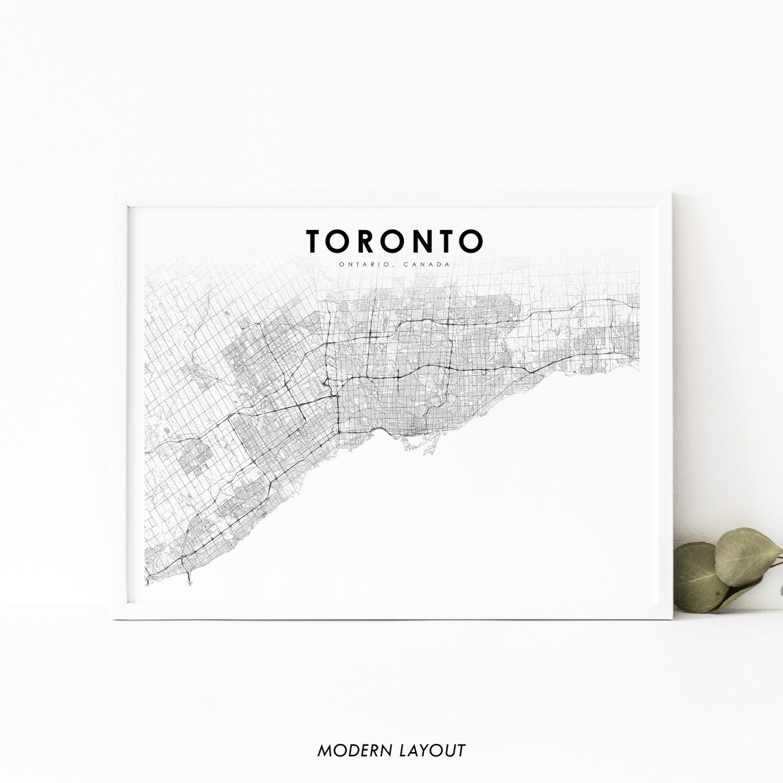 Toronto Ontario Canada Street Map Minimalist Modern Art Poster