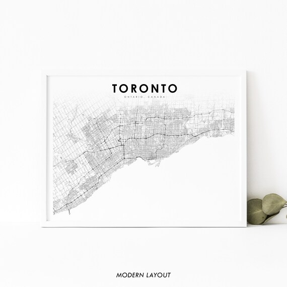 Toronto Ontario Canada Street Map Minimalist Modern Art Poster