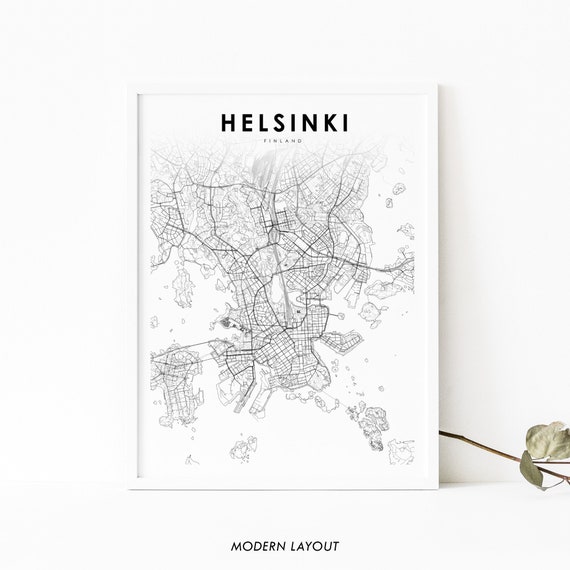 Helsinki Finland Map Print, Nursery Room Wall Decor