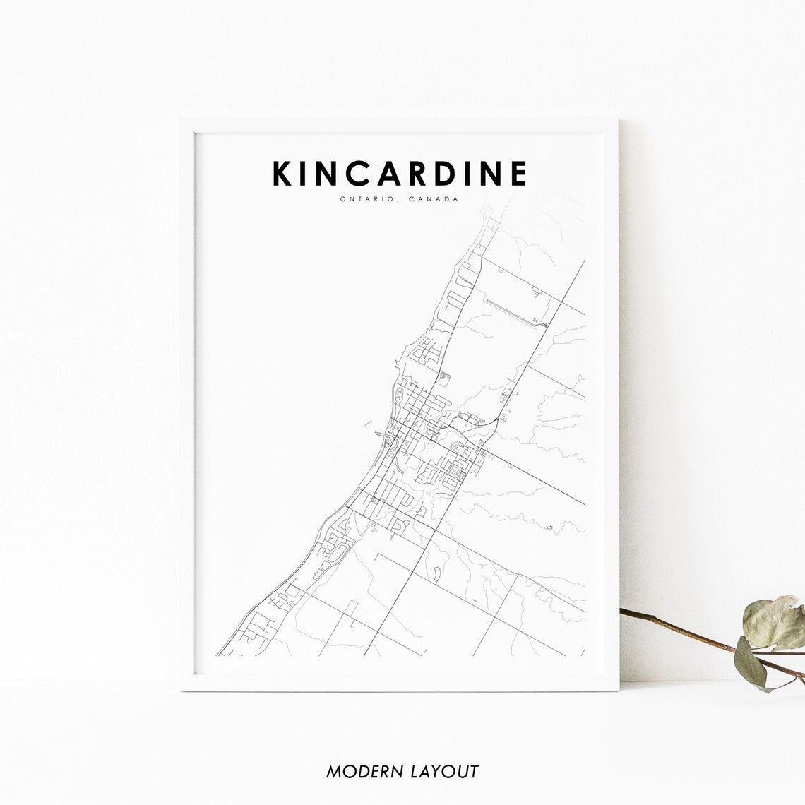 Kincardine Ontario Canada Minimalist Map Modern Line Art Poster