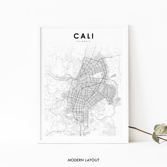 Cali Colombia Map Art Print, Nursery Room Decor