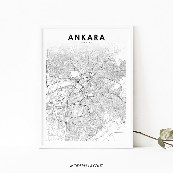 Ankara Turkey Map Print, Nursery Room Wall Art