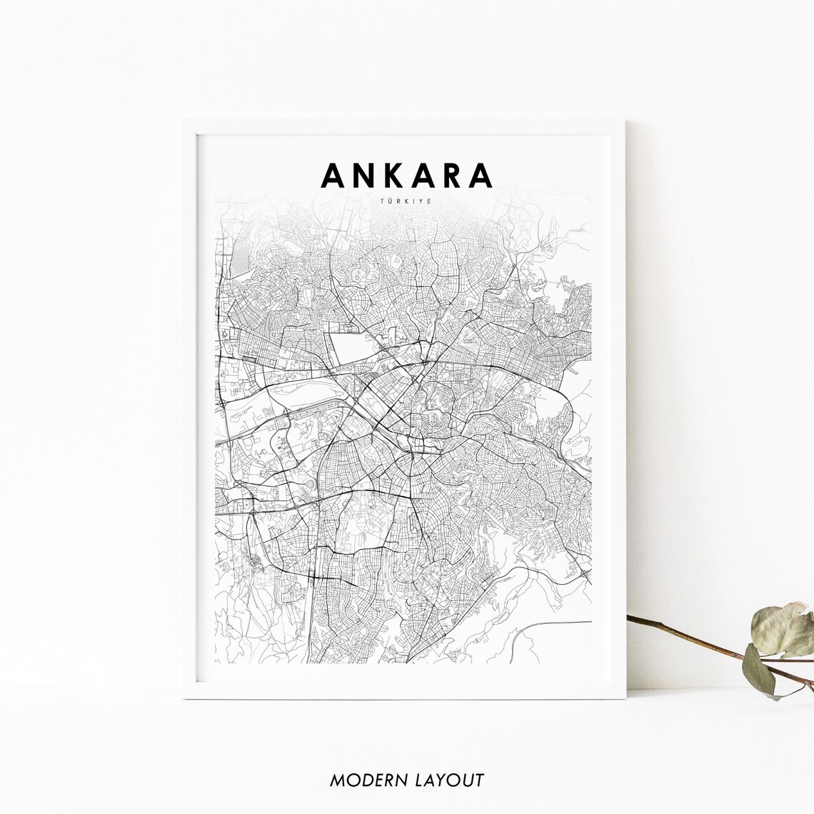 Ankara Turkey Map Print, Nursery Room Wall Art