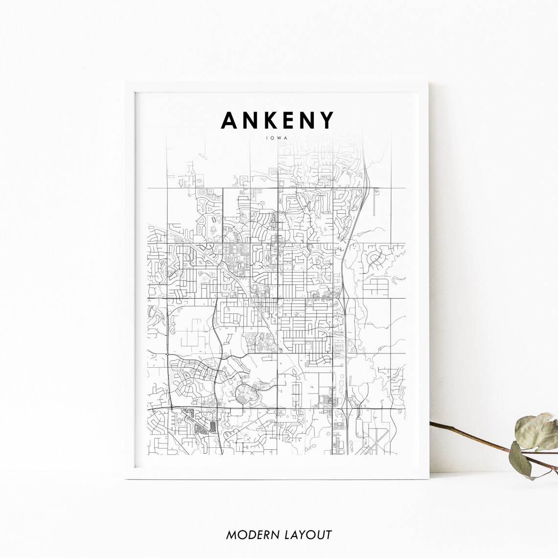 Ankeny, IA Map Print - Iowa Nursery Decor