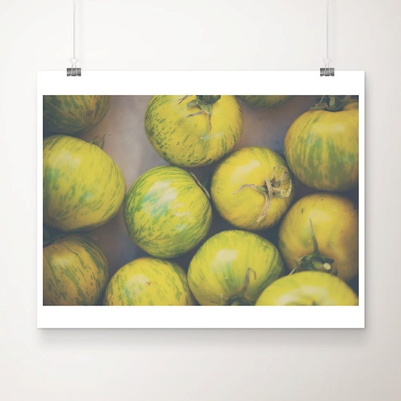 Green Tomato Photograph French Market Print Food Photography Kitchen Decor Fruit Art