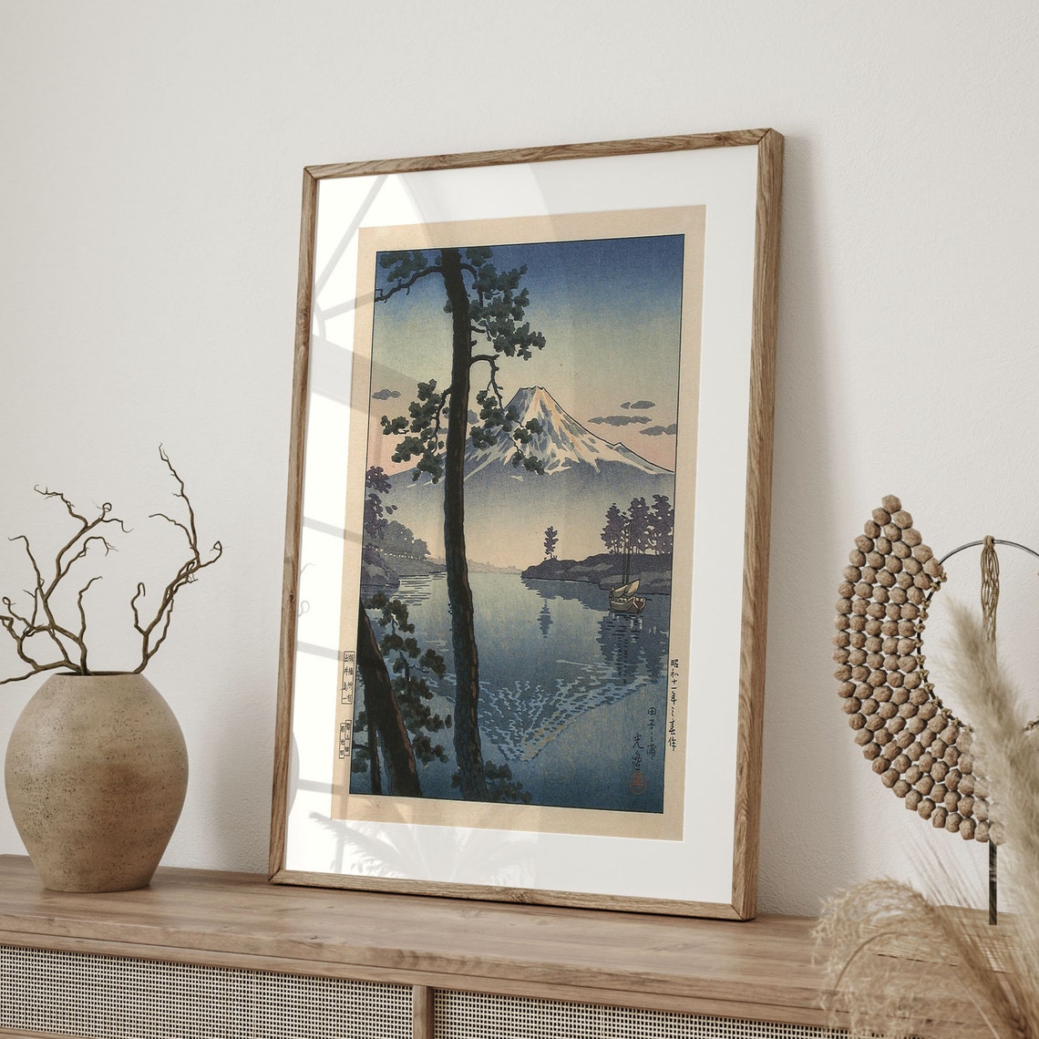 Tsuchiya Koitsu Mount Fuji from Tago Bay Japanese Woodblock Poster - Image 4