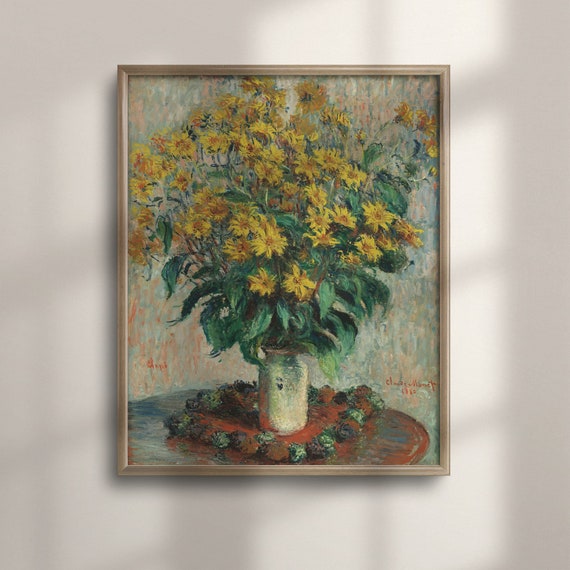 Claude Monet Jerusalem Artichoke Flowers, Vintage Poster