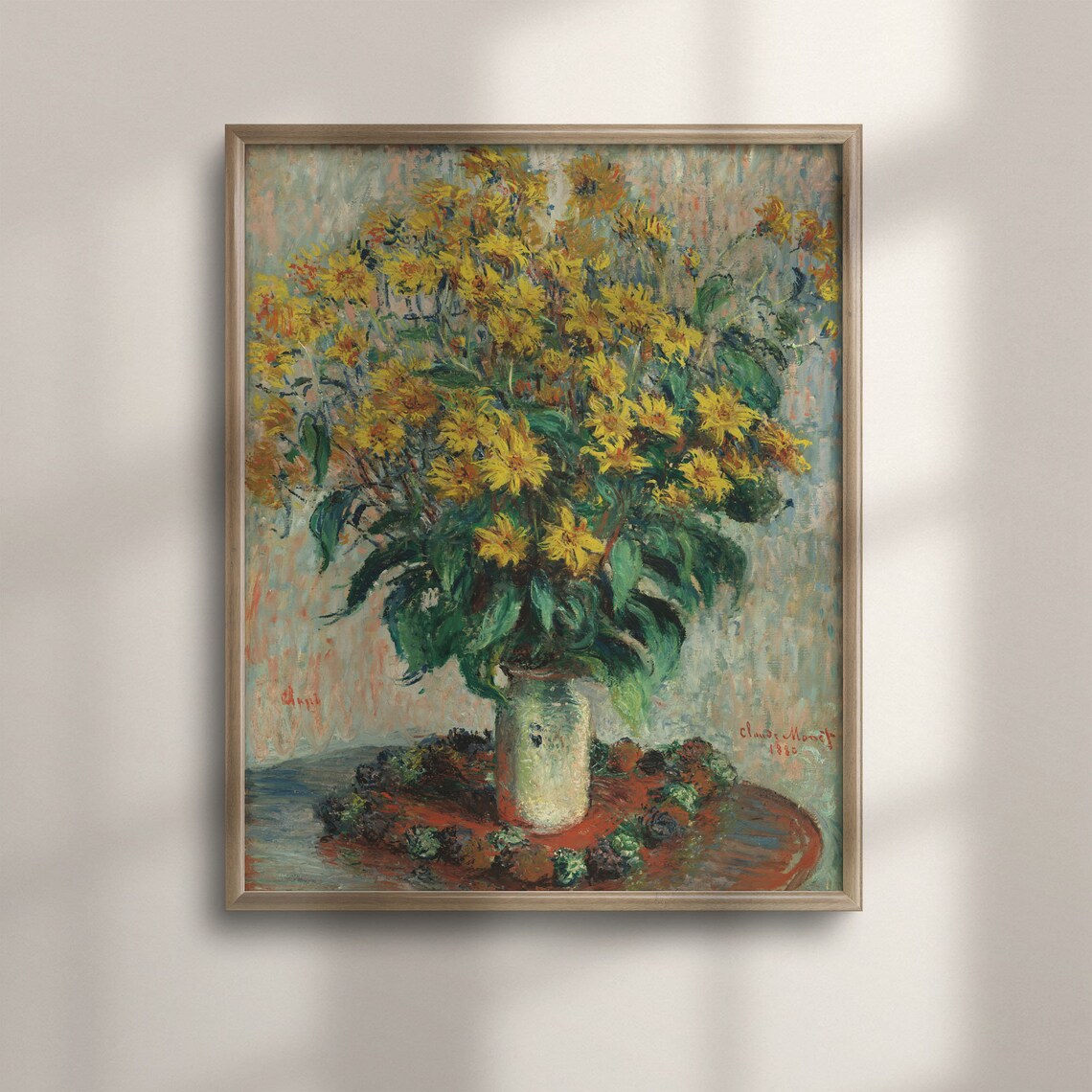 Claude Monet Jerusalem Artichoke Flowers, Vintage Poster