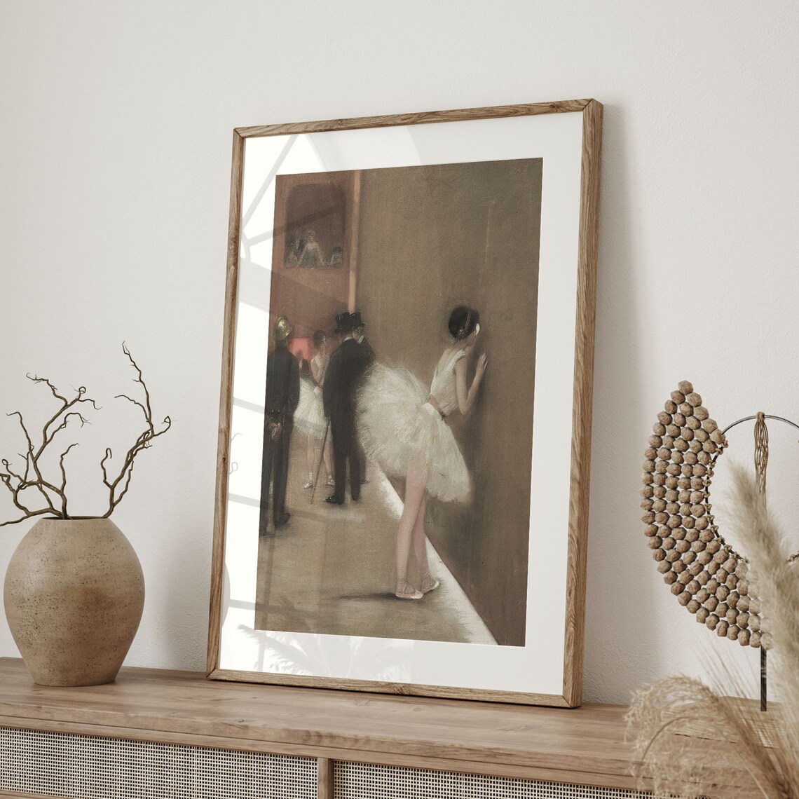 Vintage French Ballerina Backstage White Tutu Ballet Dancer Art Poster - Image 4