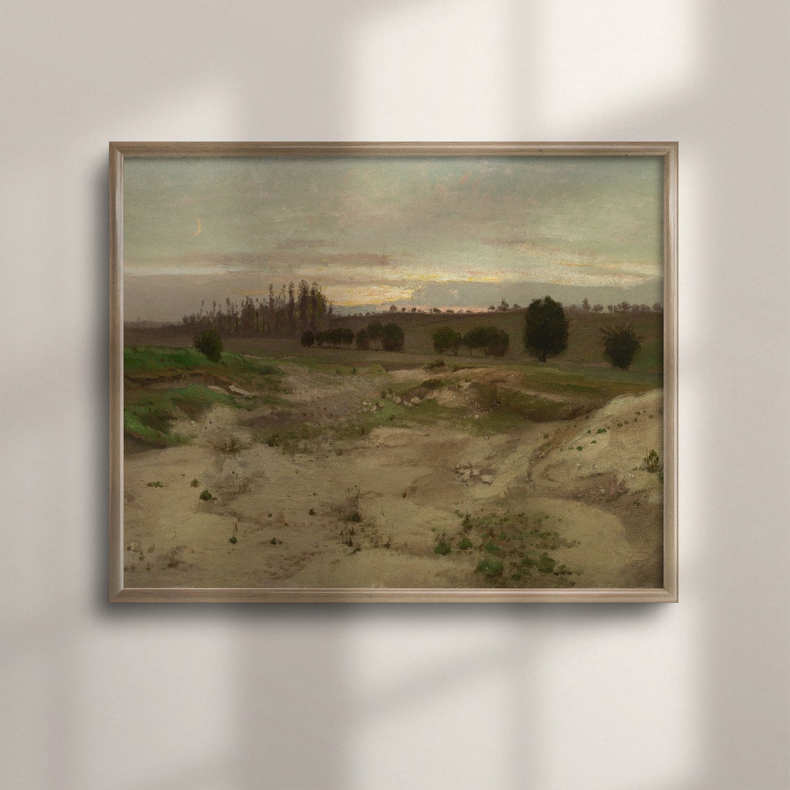 Sandy Dunes at Sunset Vintage Minimalist Landscape Painting Poster