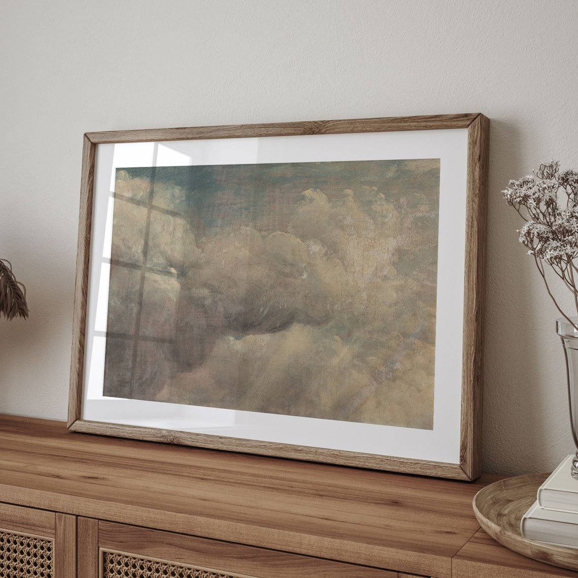 Billowing Storm Clouds Antique Sky Study Vintage Oil Painting Poster - Image 4