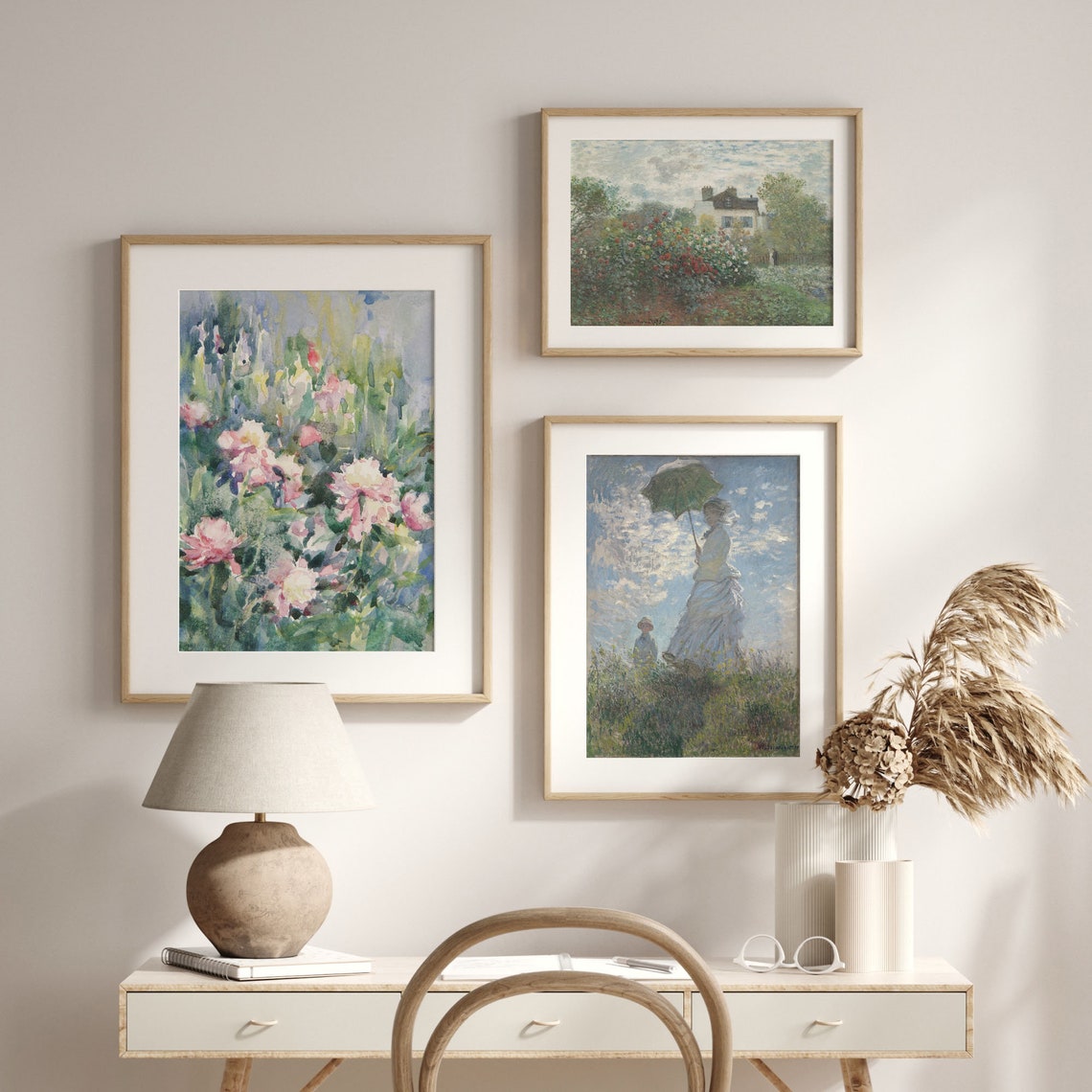 Fresh Pink Spring Flowers Loose Watercolor Garden Blooms Poster - Image 2