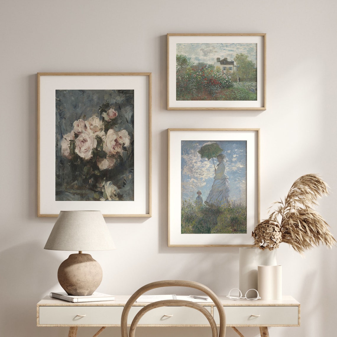 Vintage Floral Still Life Art Pink Roses Botanical Print French Farmhouse Decor Moody Vintage Flower Wall Art Fine Farmhouse C16 1144 - Image 2