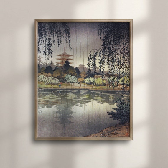 Kofukuji Temple In Rain 1937 Authentic Tsuchiya Koitsu Japanese Art Ukiyo E Wall Decor Edo Period Poster Unique Japan Gift C16 872