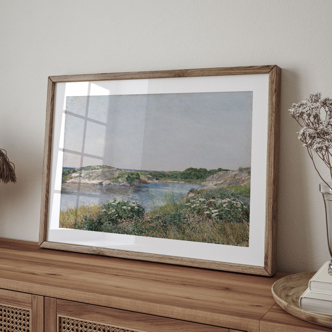 Rocky Blue Coastal Cove With Wildflowers And Granite Cliffs Print - Image 4