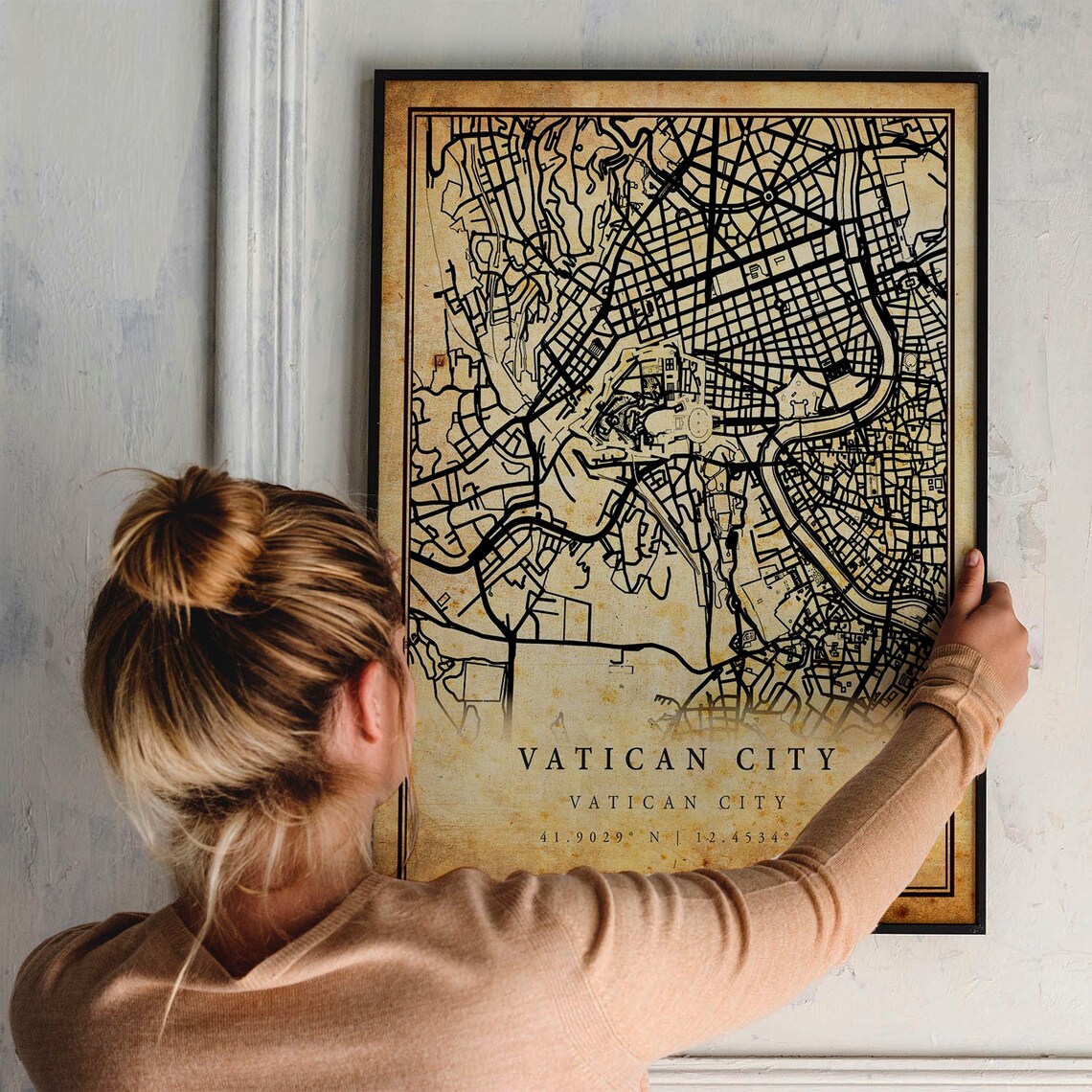Vatican City Vintage Map Poster, Rustic Home Decor - Image 2