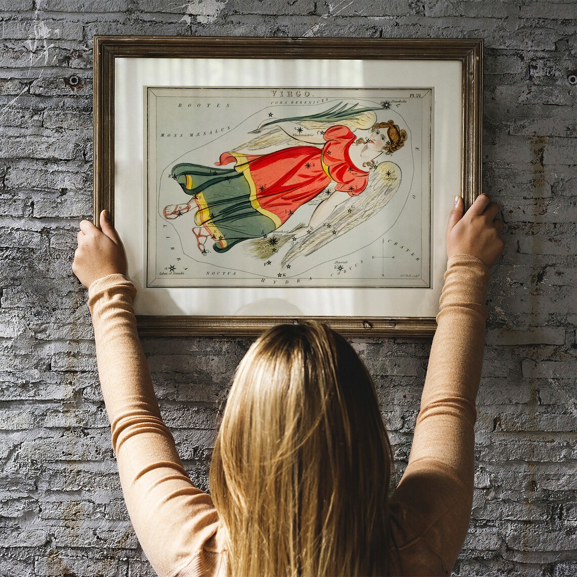 Virgo Antique Space Painting Vintage Astrology Print - Image 3