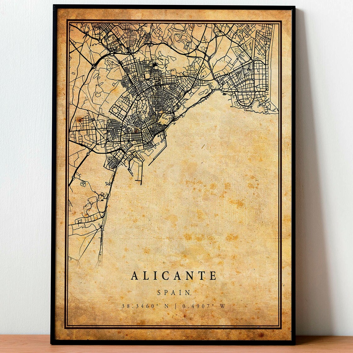 Alicante Vintage Map Poster, Antique Rustic Spain - Image 4
