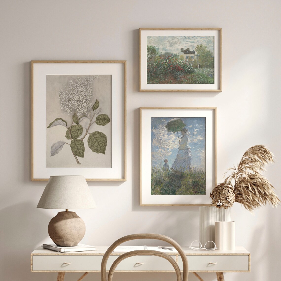 Antique Botanical Watercolor of White Blossoms on Branch Poster - Image 2