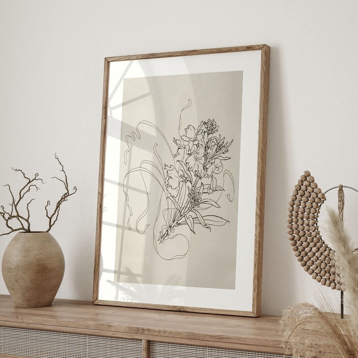 French Porcelain Flower Sketch, Vintage Floral Art Print - Image 4