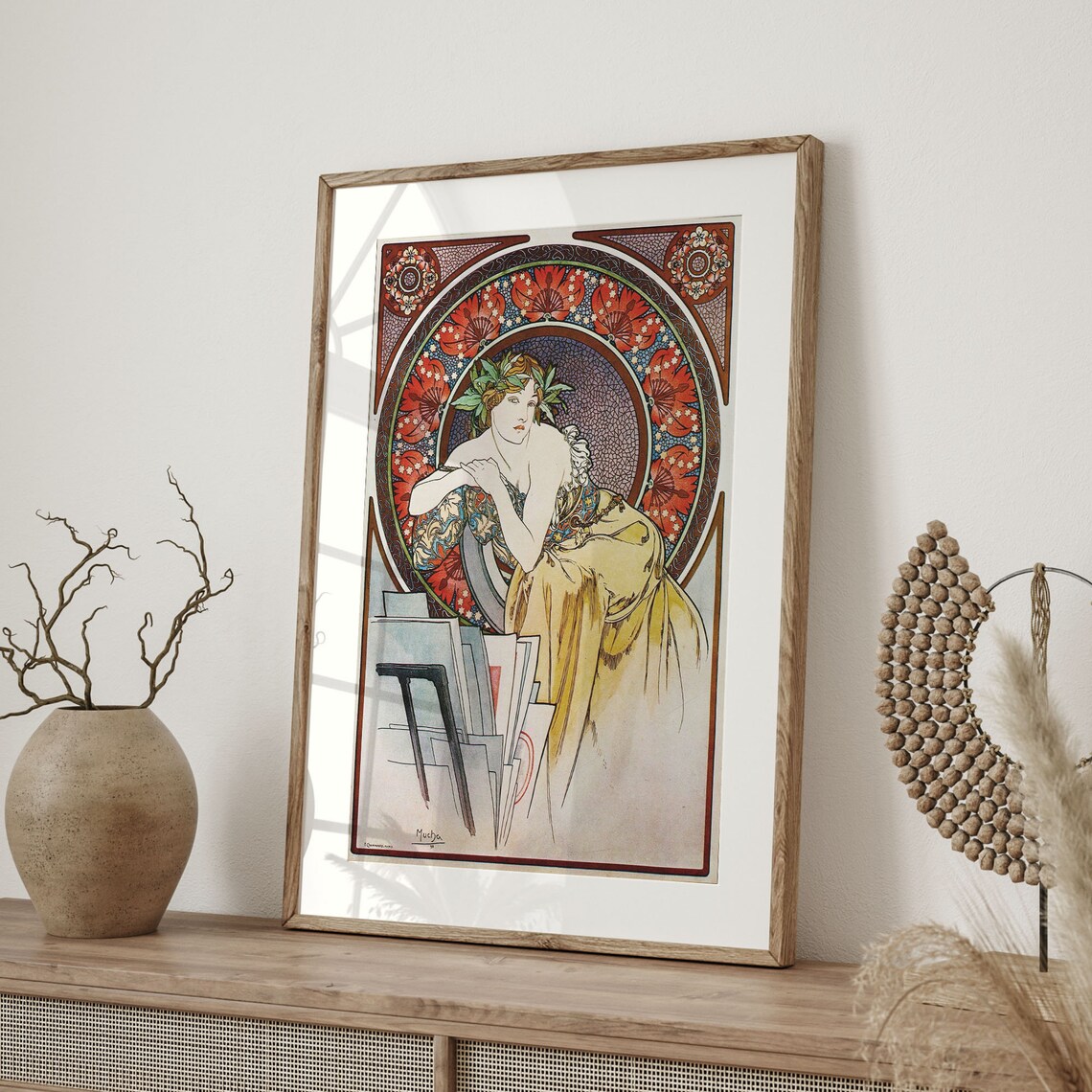 Alphonse Mucha Painting Allegory Woman with Poppies Art Poster - Image 4