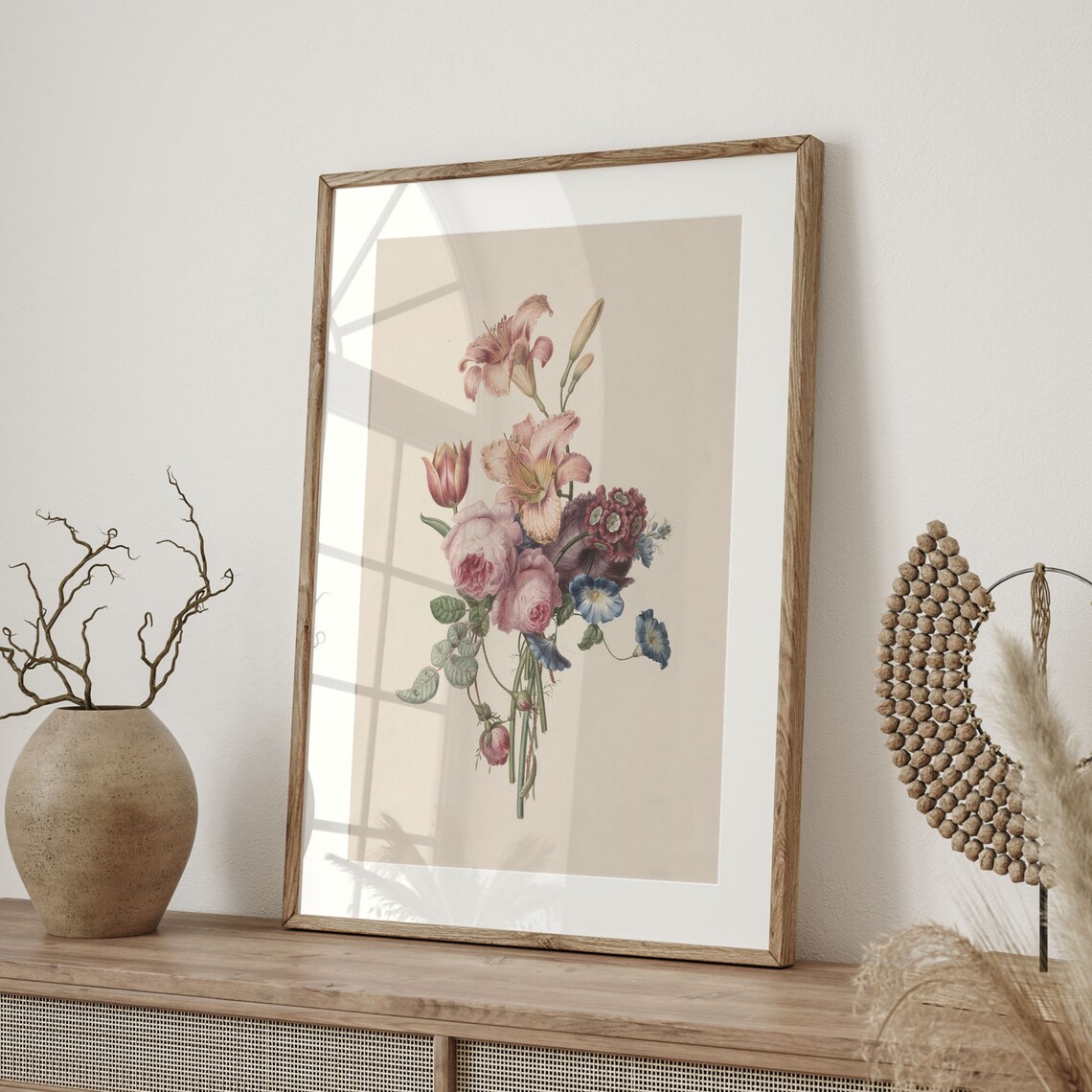 Georgian Floral Botanical Watercolor Art Print - Image 4