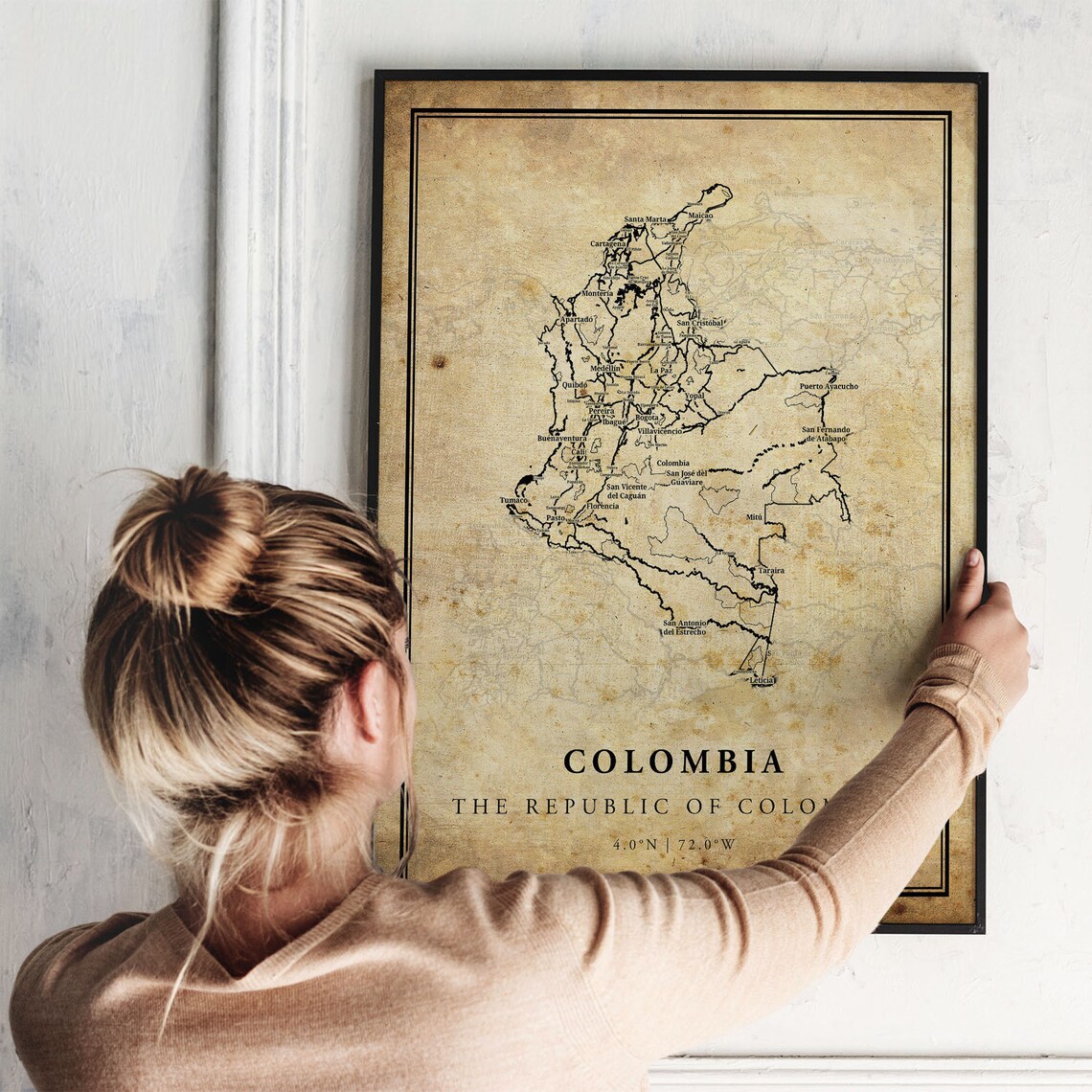 Colombia Vintage Map Poster Print, Country Decor - Image 2