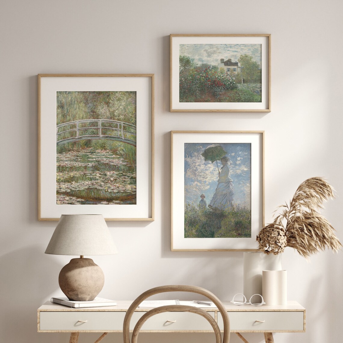 Monet Bridge Over Pond Of Water Lilies Vintage Poster - Image 2