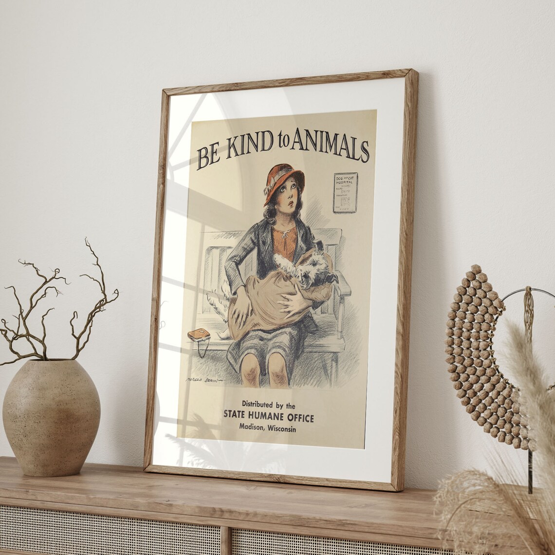 Be Kind To Animals Vintage Nursery Decor Poster - Image 4