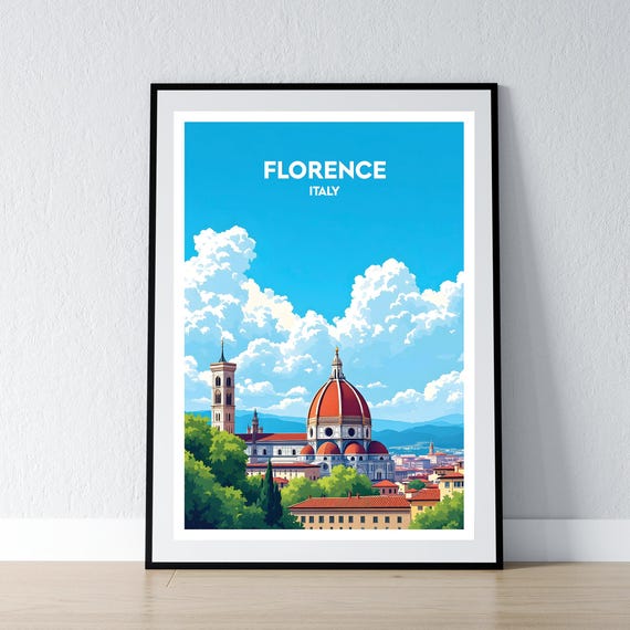 Florence Poster Italy Print Wall Art Gift Travel Home Decor Illustration