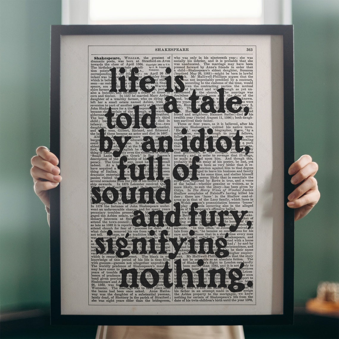 Shakespeare Life Is A Tale Told By An Idiot Macbeth Quote Poster - Image 2