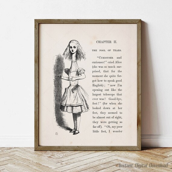 Alice In Wonderland Pool Of Tears Chapter 2 Tenniel Illustration Art Print