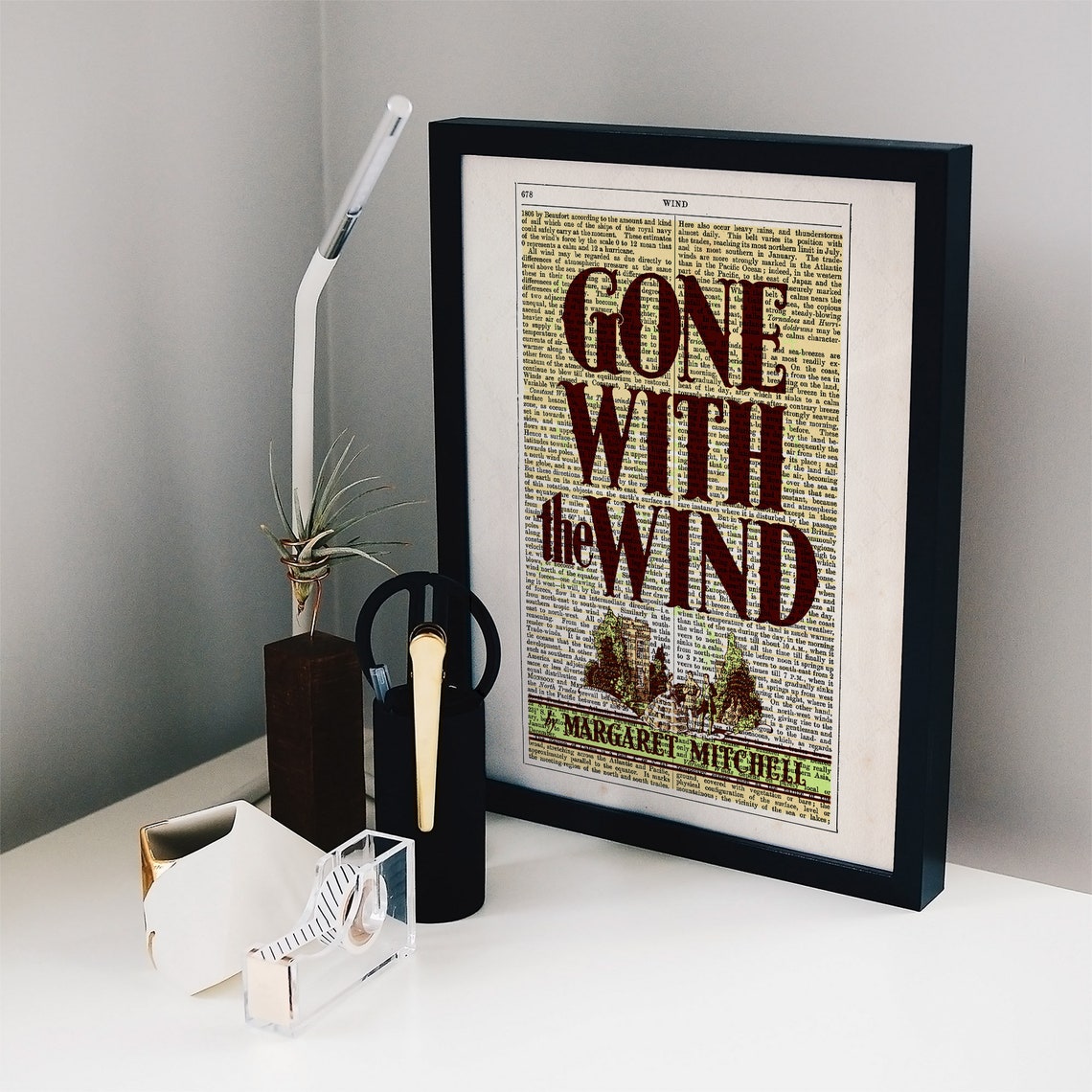 Margaret Mitchell Gone With The Wind Vintage Dictionary Page Art Print - Image 2