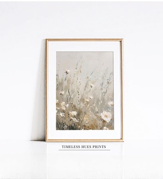 Abstract Wildflower Meadow Art Print, Botanical Decor