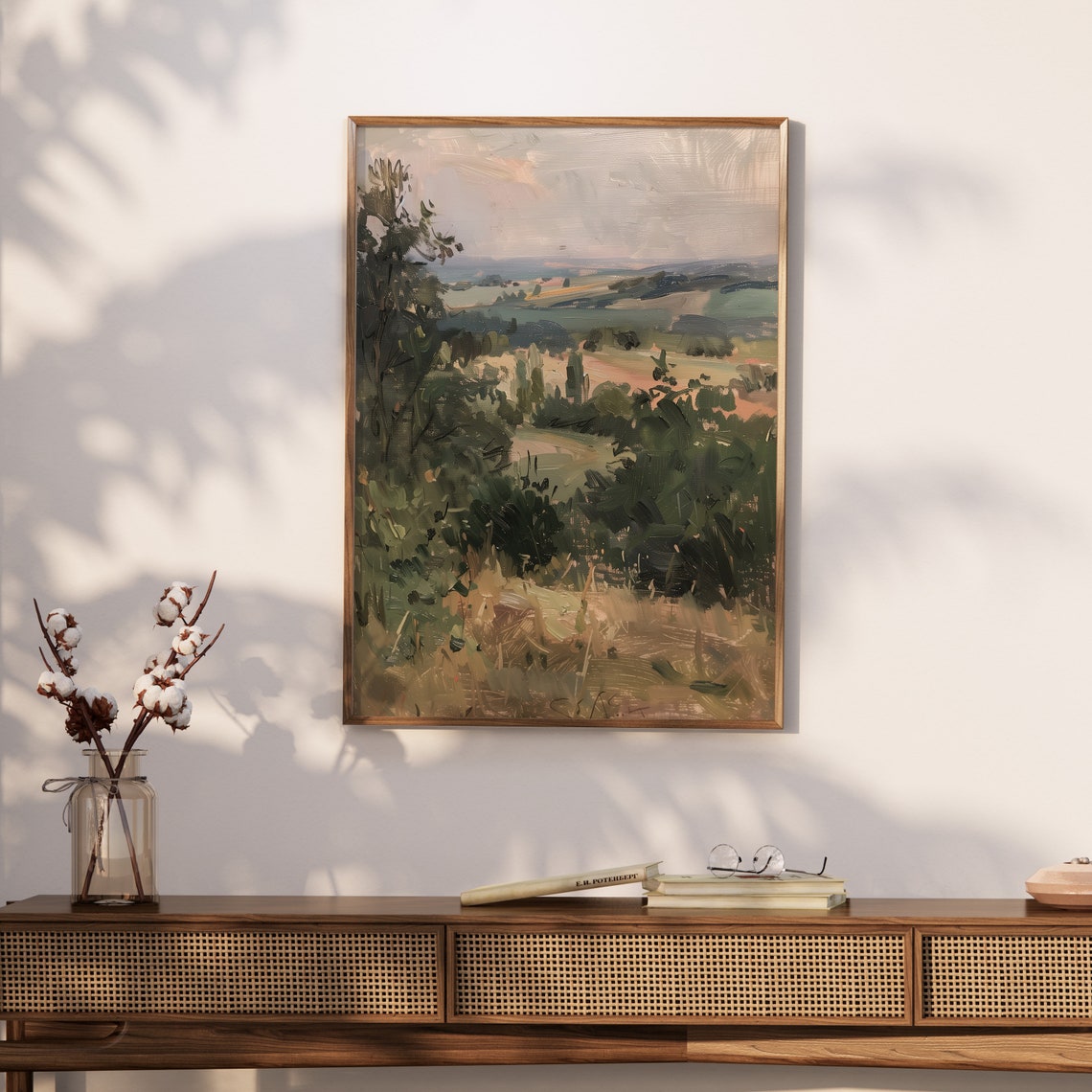 Calming Rural Country Landscape Painting Vintage Landscape Painting Rural Landscape Painting Art 1 301 - Image 2
