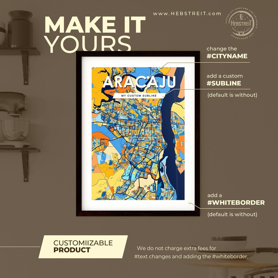 Aracaju Brazil Coastal City Map Art Poster Bold Navy Blue Street Design - Image 2