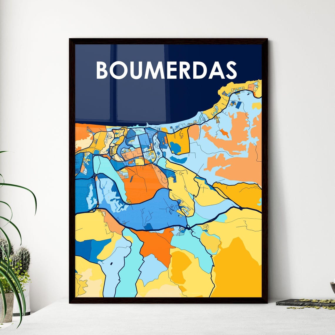 Boumerdas Algeria Colorful City Map Art Print Vibrant Wall Decor