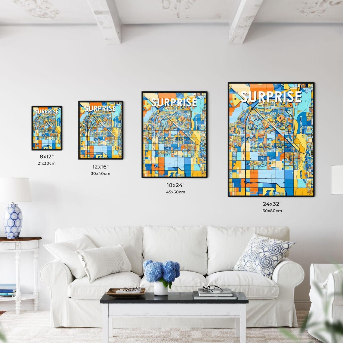 Surprise Arizona City Map Poster Vibrant Modern Home Wall Decor - Image 3