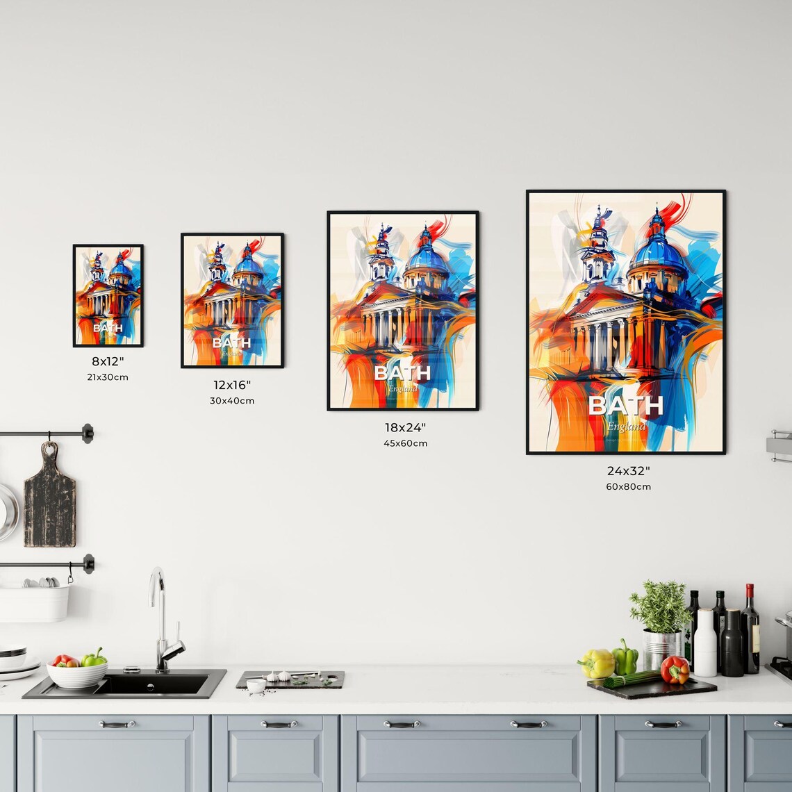 Bath England Vibrant Watercolor Georgian City Travel Art Poster - Image 3