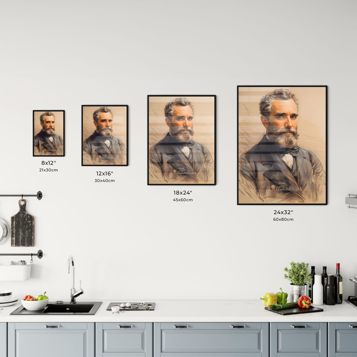 Charles Wilkes 1798 to 1877 Explorer Vintage Portrait Art Poster - Image 3