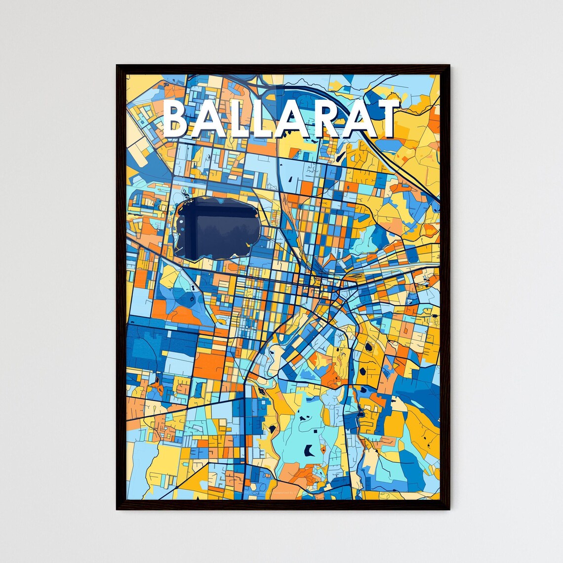 Ballarat Australia Colorful Vibrant City Street Map Art Poster