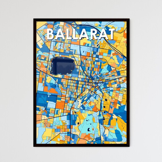Ballarat Australia Colorful Vibrant City Street Map Art Poster
