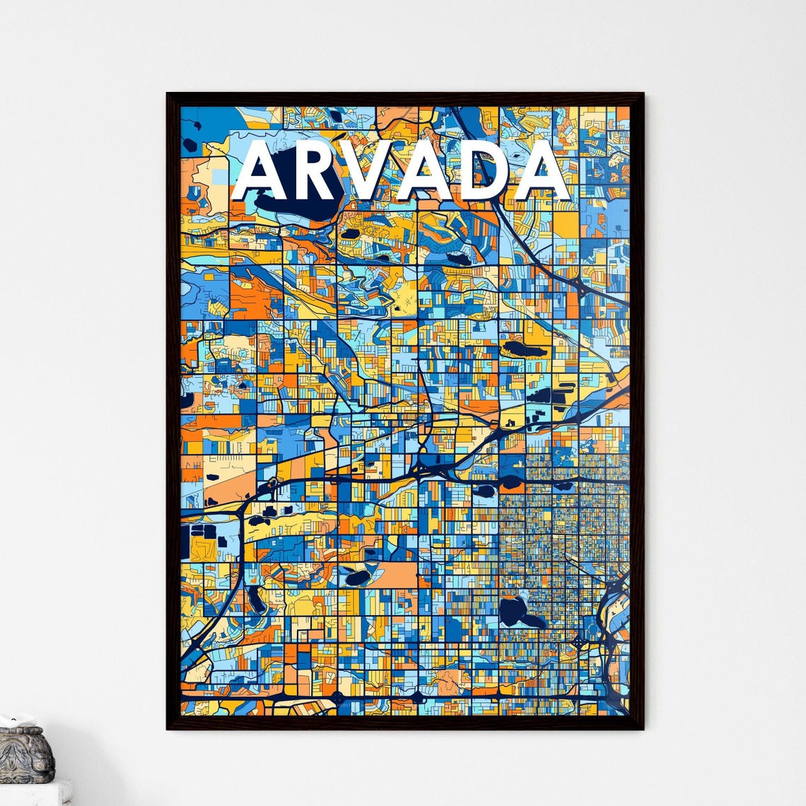 Arvada Colorado Vibrant Colorful Illustrated Street Map Art Poster