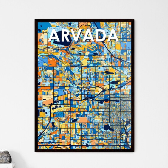 Arvada Colorado Vibrant Colorful Illustrated Street Map Art Poster