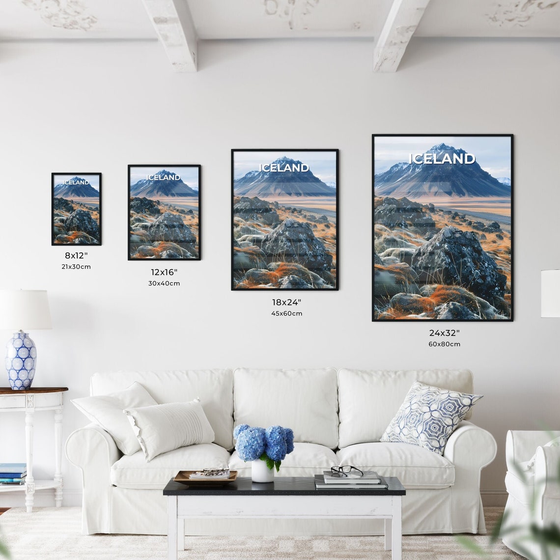 Iceland Volcanic Rock Field Mountain Moss Vintage Nature Travel Poster - Image 3