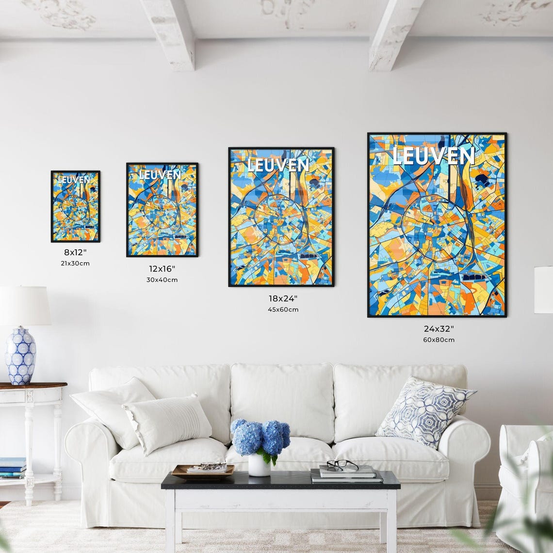 Leuven Belgium Vibrant Street Map Artwork Colorful City Design Poster - Image 3