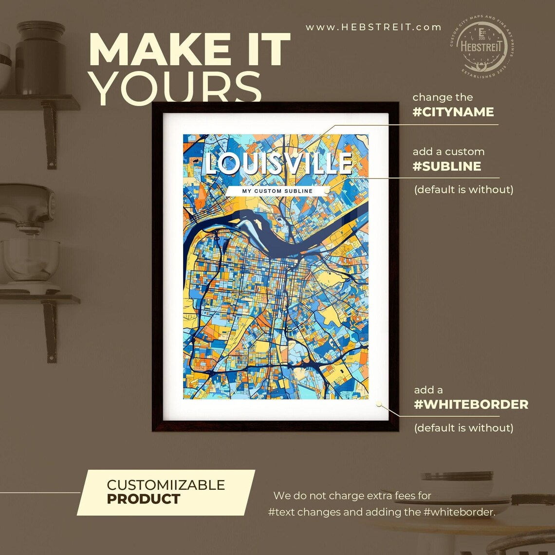 Louisville Kentucky Vibrant Colorful Geometric Street Grid City Map Art Poster - Image 2