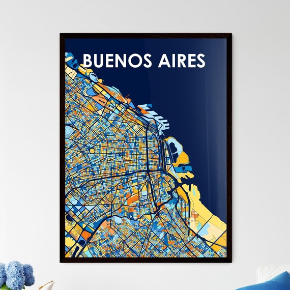 Buenos Aires Argentina Colorful Modern City Street Map Travel Decor Poster