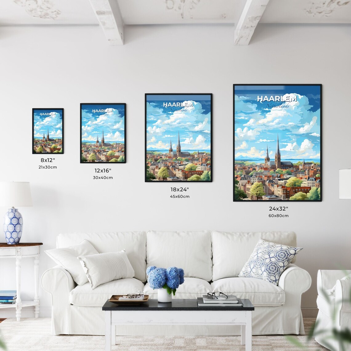 Haarlem Netherlands Illustrated Travel Poster with Church Spires - Image 3